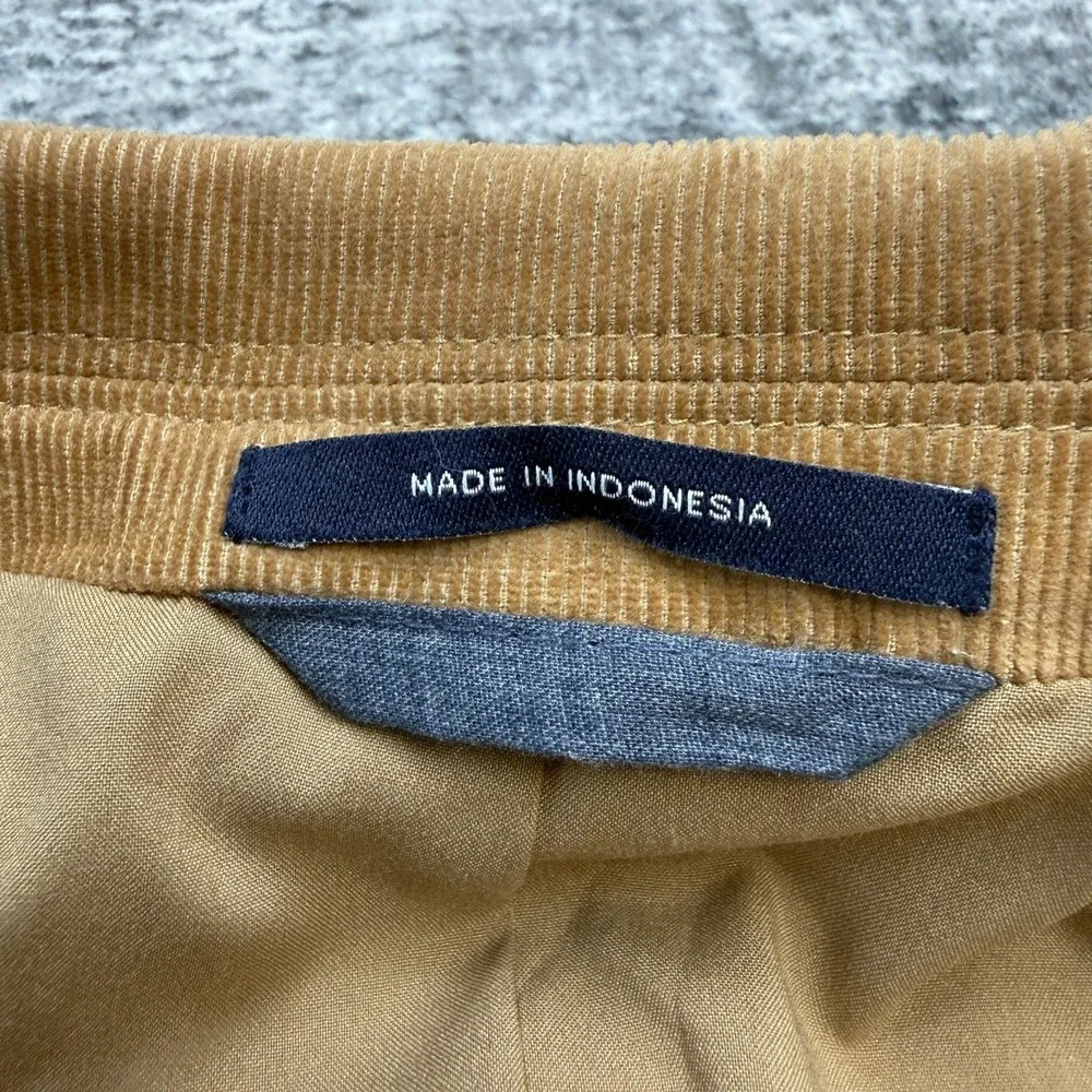 Lands End Blazer Mens 42 Tan Brown Corduroy Sport Coat Jacket Elbow Patches Ivy